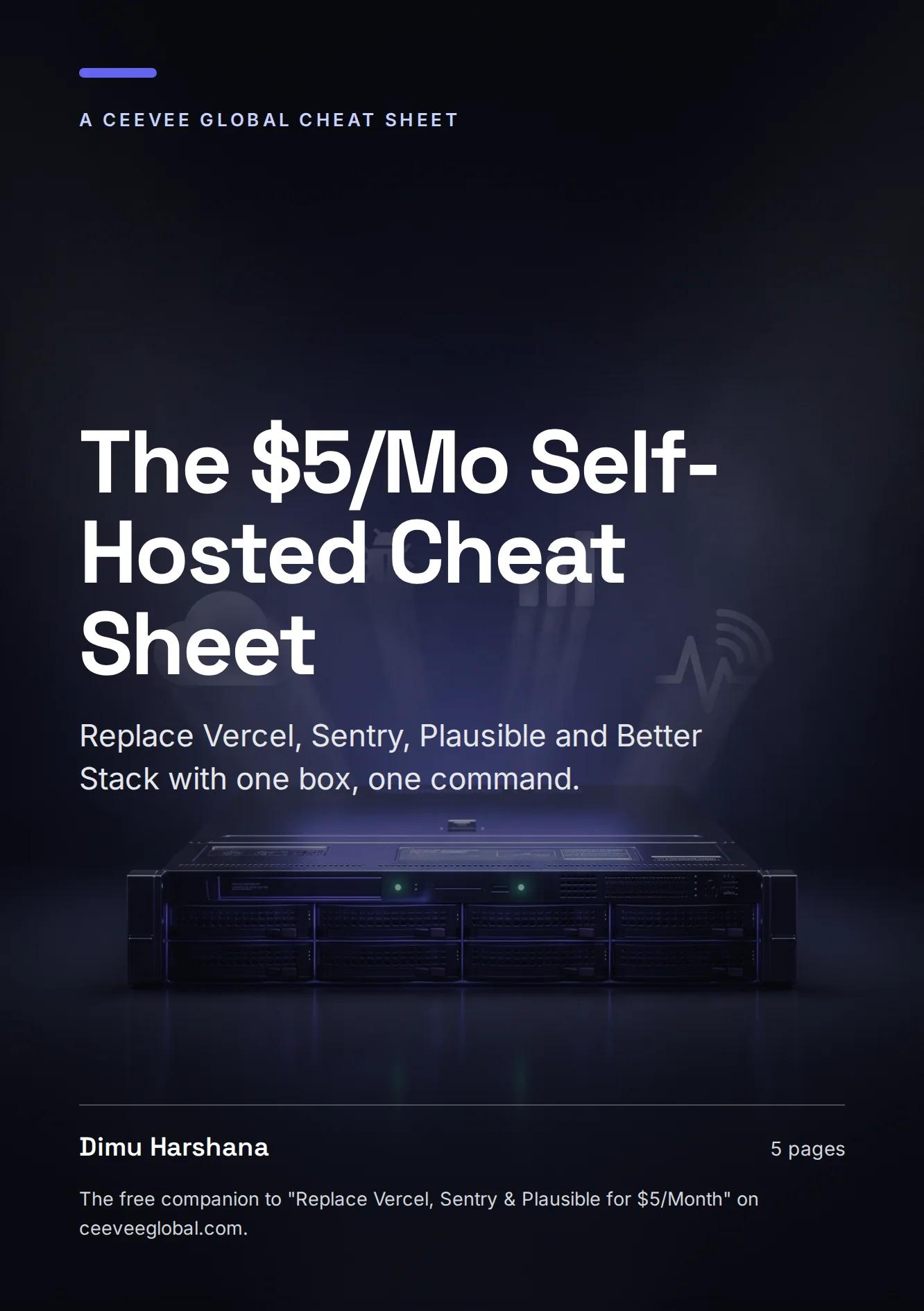 The $5/Mo Self-Hosted Cheat Sheet, ebook cover